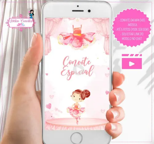 Convite Animado Bailarina