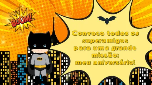 Convite Animado Batman Baby