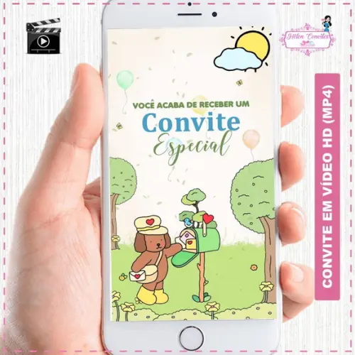 Convite Animado Bobbie Goods para Menino