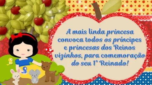 Convite Animado Branca de Neve