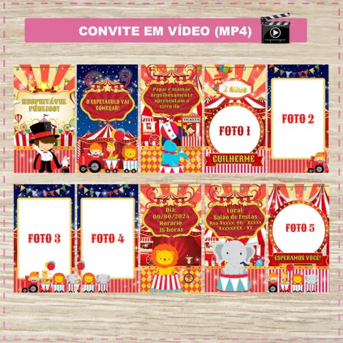 Convite Animado Circo