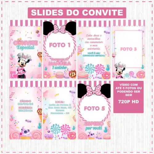 Convite Animado Confeitaria da Minnie