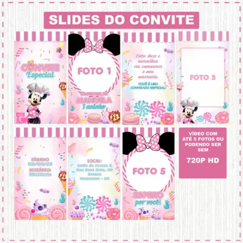 Convite Animado Confeitaria da Minnie