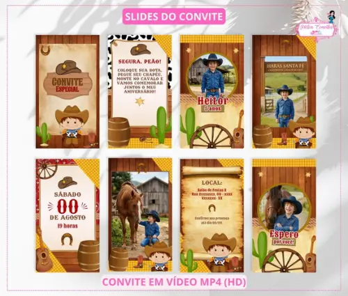 Convite Animado Country Menino