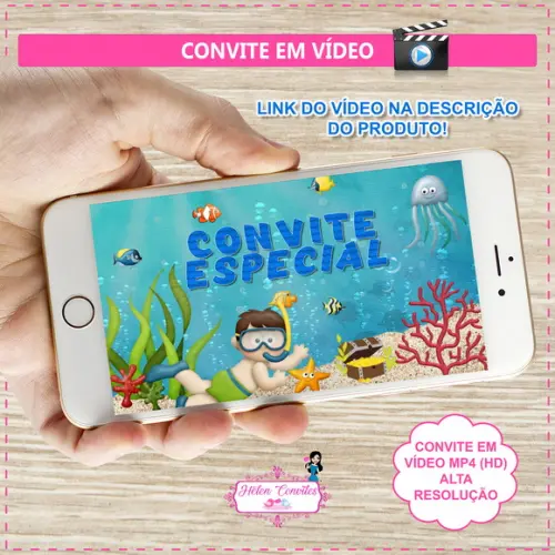 Convite Animado Fundo do Mar
