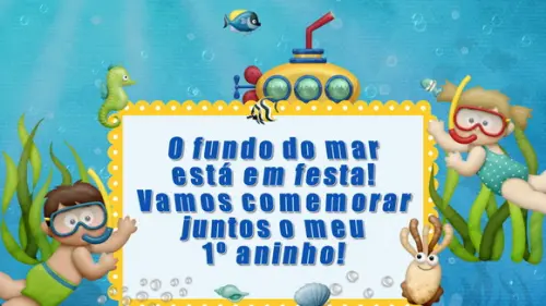 Convite Animado Fundo do Mar