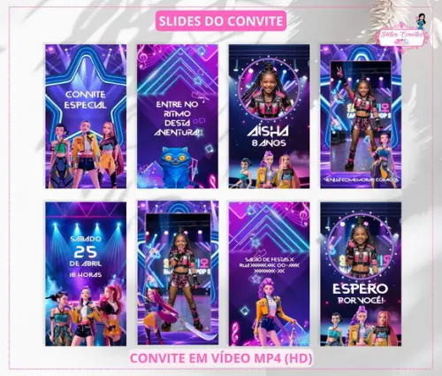 Convite Animado Guerreiras do K-pop - Huntrix