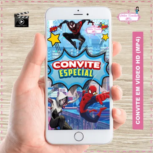 Convite Animado Homem Aranha Arranhaverso