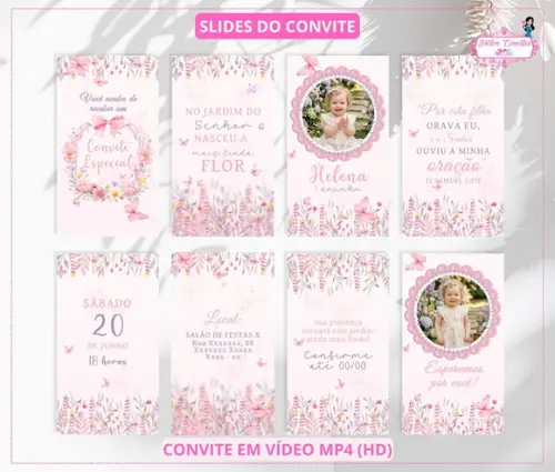Convite Animado Jardim das Borboletas ou Bençao