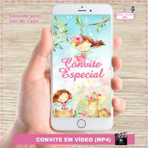 Convite Animado Jardim das Fadas