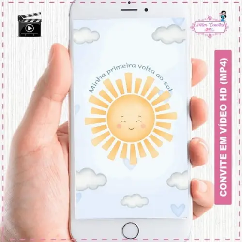 Convite Animado Minha Primeira Volta ao Sol