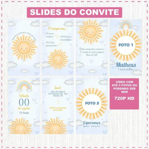 Convite Animado Minha Primeira Volta ao Sol