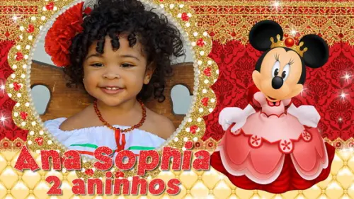 Convite Animado Minnie Realeza Vermelha