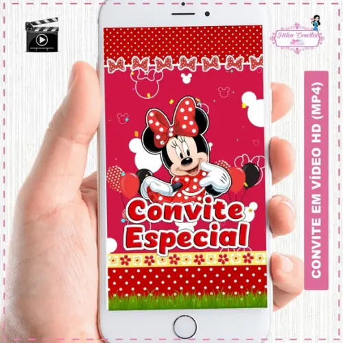 Convite Animado Minnie Vermelha