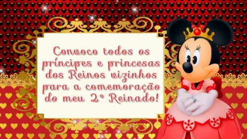 Convite Animado Minnie Realeza Vermelha