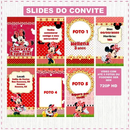 Convite Animado Minnie Vermelha