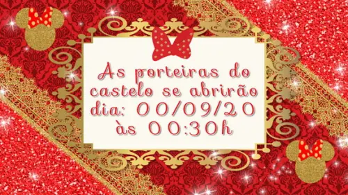 Convite Animado Minnie Realeza Vermelha