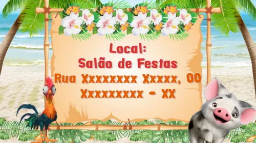 Convite Animado Moana