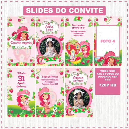Convite Animado Moranguinho