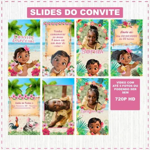 Convite Animado Moana Baby