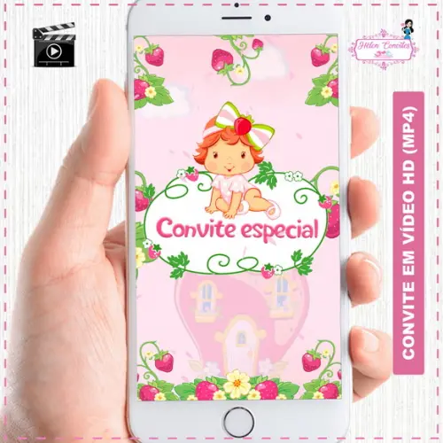 Convite Animado Moranguinho Baby