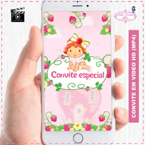 Convite Animado Moranguinho Baby