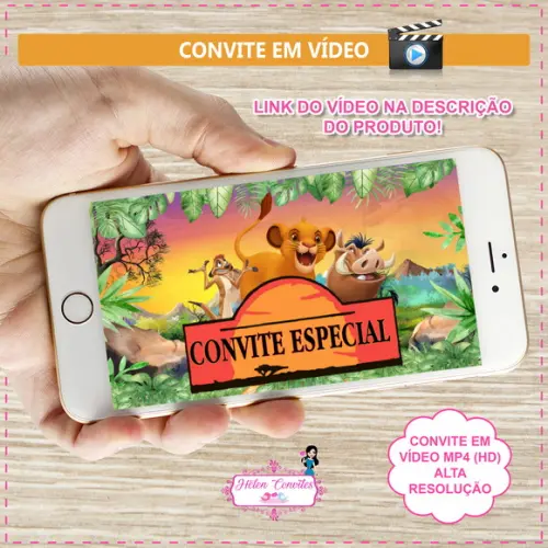 Convite Animado o Rei Leão