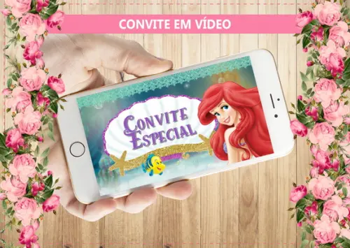 Convite Animado Pequena Sereia