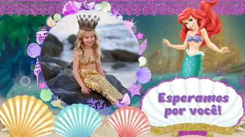 Convite Animado Pequena Sereia