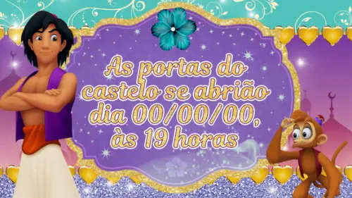 Convite Animado Princesa Jasmine