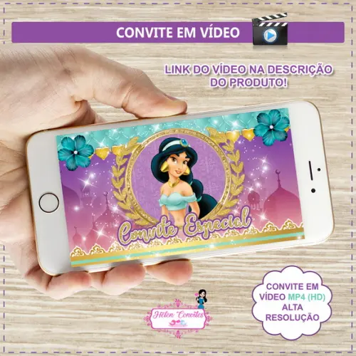 Convite Animado Princesa Jasmine