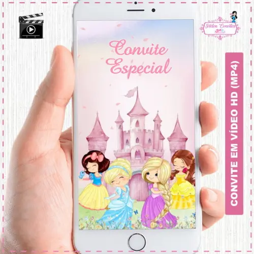 Convite Animado Princesas da Disney