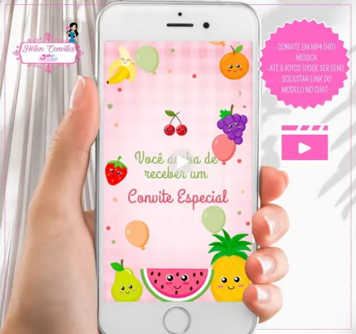 Convite Animado Quitandinha ou Frutinhas
