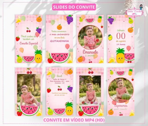 Convite Animado Quitandinha ou Frutinhas