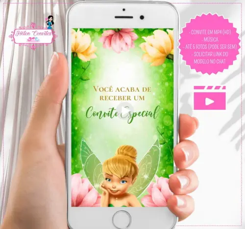 Convite Animado Sininho ou Tinkerbell
