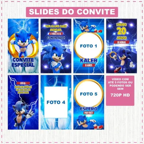 Convite Animado Sonic