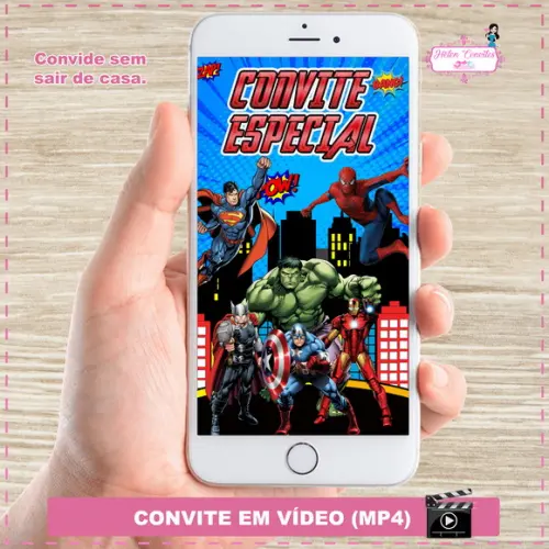 Convite Animado Super Heróis
