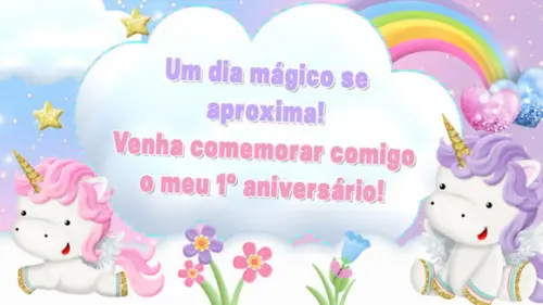 Convite Animado Unicórnio