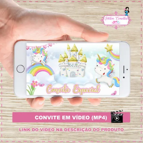 Convite Animado Unicórnio