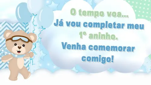 Convite Animado Ursinho Baloeiro