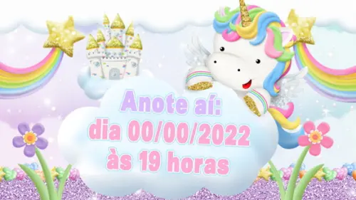 Convite Animado Unicórnio