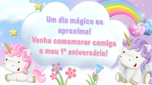 Convite Animado Unicórnio