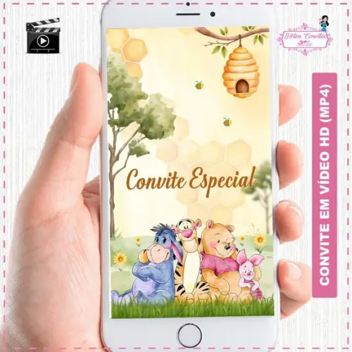 Convite Animado Ursinho Pooh