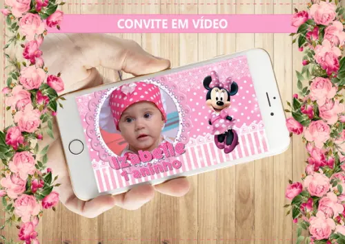 Convite Animadol Minnie Rosa