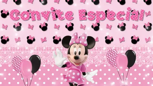 Convite Animadol Minnie Rosa