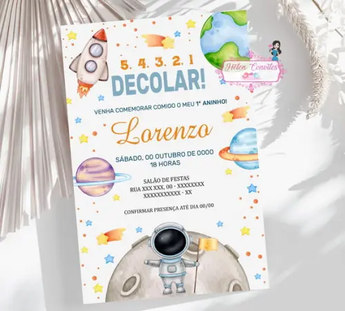 Convite Digital Astronauta ou Espaço