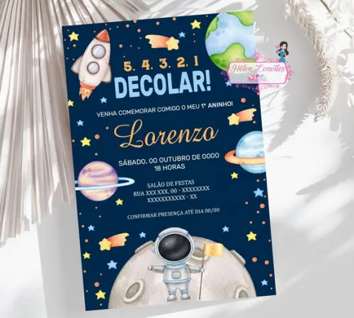 Convite Digital Astronauta ou Espaço