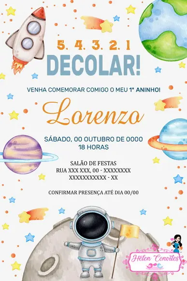 Convite Digital Astronauta ou Espaço