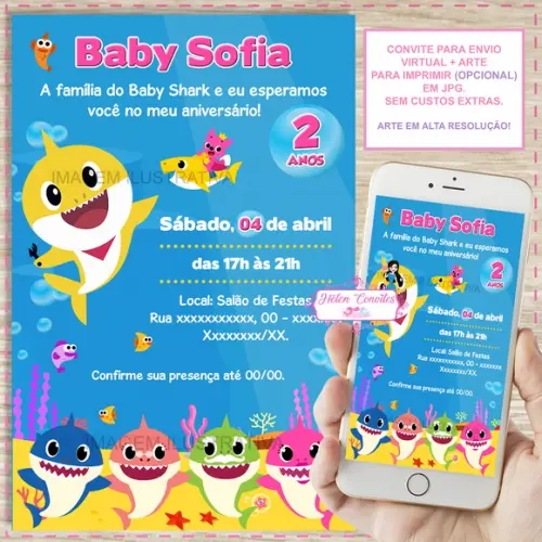 Convite Digital Baby Shark