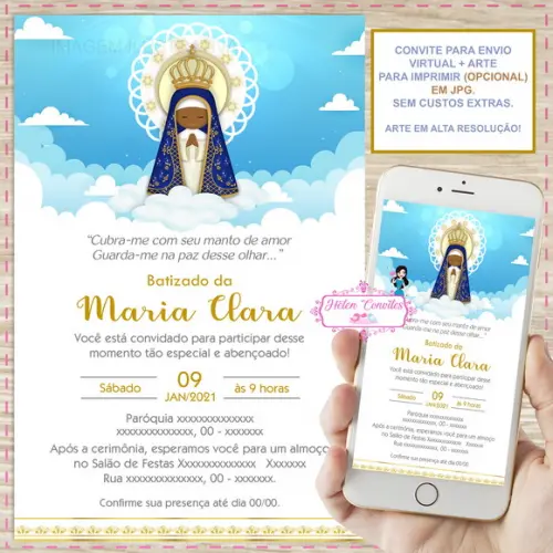 Convite Digital Batizado Nossa Senhora de Aparecida